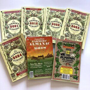 Bundle of 7 The Old Farmers Almanac Books Weather Forecasts Farming Canadian